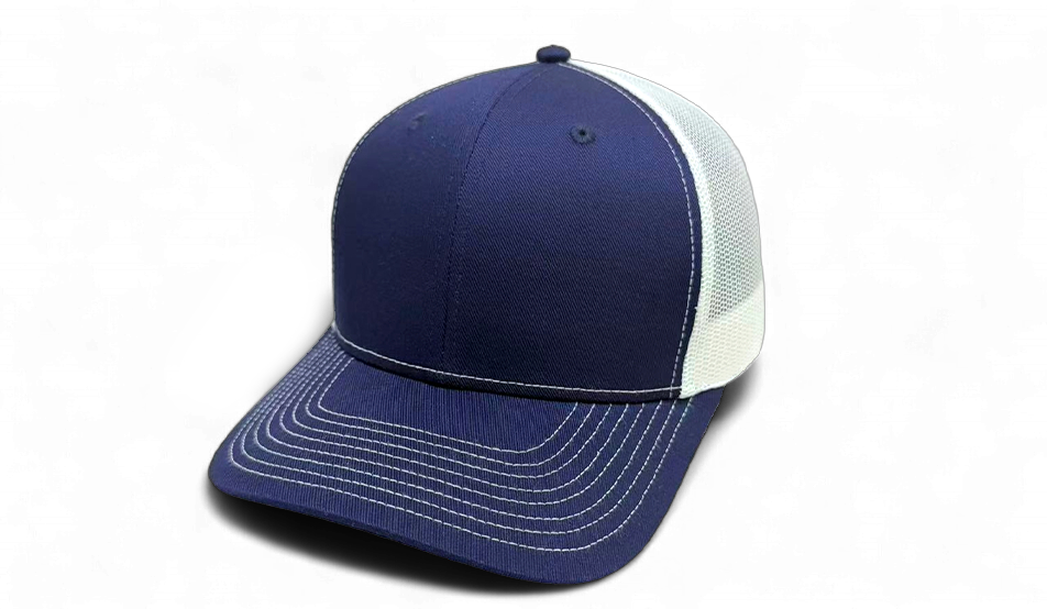 6 Panel High Profile Structured Contra-Stitch Trucker Hat